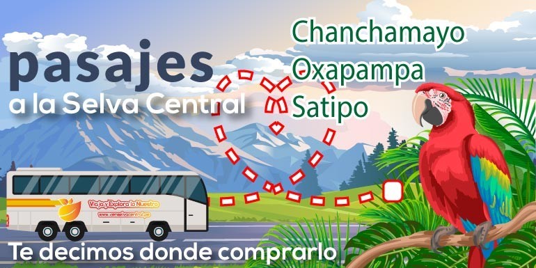 Pasajes a la Selva Central: Chanchamayo, Oxapampa, Villa Rica, Pichanaki, Satipo y mas destinos